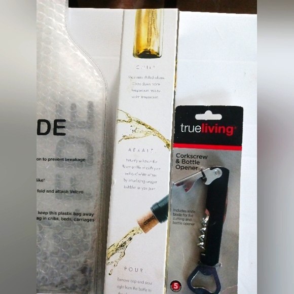 Lot of Wine Service Items -Opener and Corkscrew+ Chiller +4 FDE Storage Bags New - Picture 4 of 10
